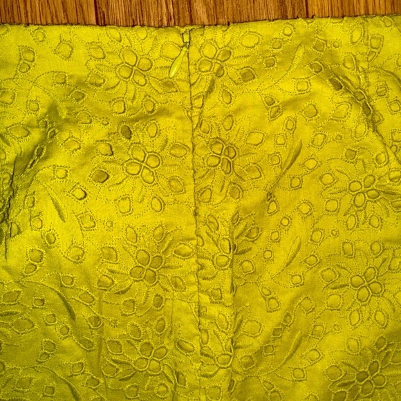 TALBOTS GREEN FLORAL EYELET SKIRT SIZE 12p PETITE - Picture 6 of 9